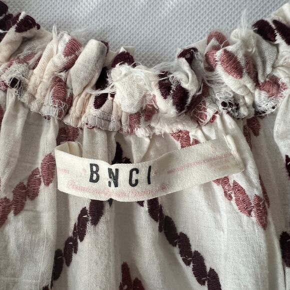 BNCI Womens Top Medium Floral Embroidered Fairy Boho Cottagecore Flared Sleeves - Picture 3 of 13